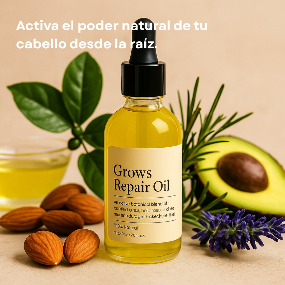 Grows Repair Oil™ – Suero Capilar para Frenar la Caída y Estimular el Crecimiento