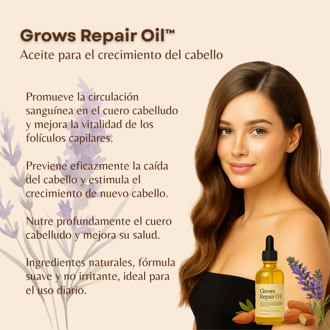 Grows Repair Oil™ – Suero Capilar para Frenar la Caída y Estimular el Crecimiento